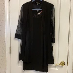 Elegant Two-Piece Black Evening Dress Set